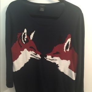 Ann Taylor Navy Fox Sweater XL
